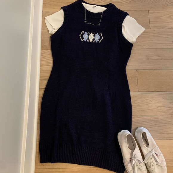 H&M | Dresses | Hm Sweater Dress Blue | Poshmark